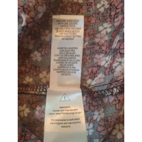 Sandra Darren Womens Dres Plus 22W Burgundy Floral Rayon Lightweight Cottagecore - Picture 4 of 7